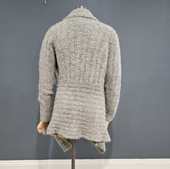 CLASSIC ALPACA Made in Peru Women Gray Alpaca Waterfall Open Cardigan M - Picture 2 of 8